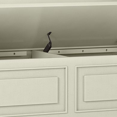 Simpli Home Connaught Hinged Rustic Storage Bench