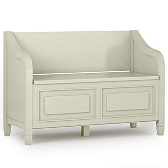 Simpli Home Connaught Hinged Rustic Storage Bench
