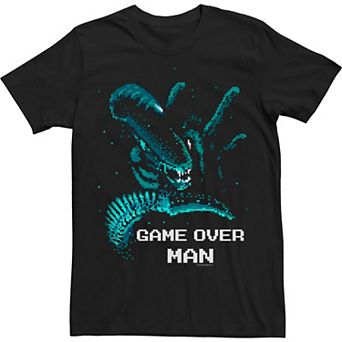 Men's Alien Game Over Man 8-Bit Portrait Tee