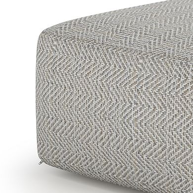 Simpli Home Nate Square Pouf