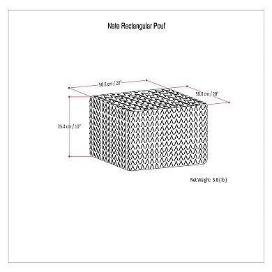 Simpli Home Nate Square Pouf