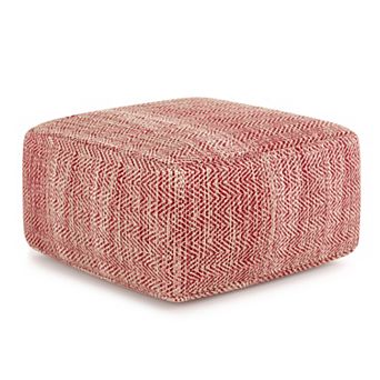 Simpli Home Nate Square Pouf