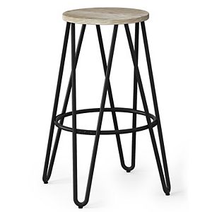 Winsome Carrick 24" Counter Stool - Walnut Finish Solid Wood, Square Seat