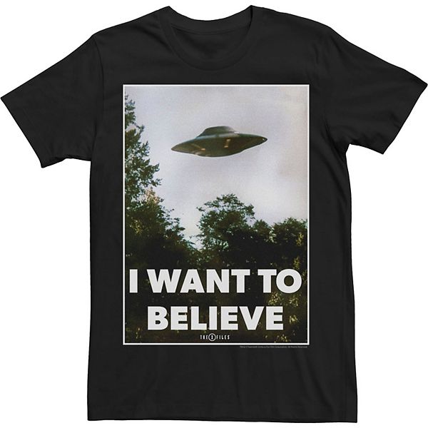 Men S The X Files I Want To Believe Ufo Poster Tee