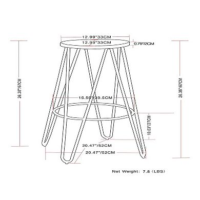 Simpli Home Simeon Counter Stool 2-piece Set