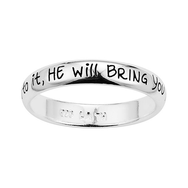 Echt Vervallen koper Love This Life® Sterling Silver "If God Brings You To It, He Will Bring You  Through It" Ring