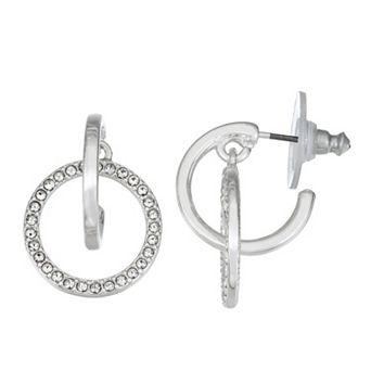 Nine West Simulated Crystal Orbital Hoop Earrings