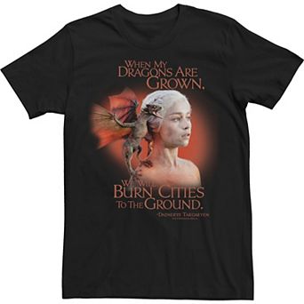 Men's Game Of Thrones Daenerys We Will Burn Cities Tee