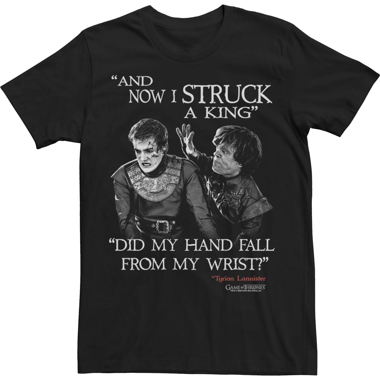 Image for Licensed Character Men's Game Of Thrones Tyrion & Joffrey And Now I Struck A King Tee at Kohl's.