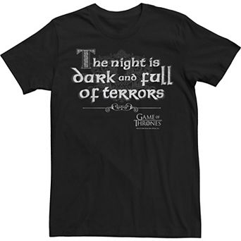 Men's Game Of Thrones The Night Is Dark And Full Of Terrors Tee