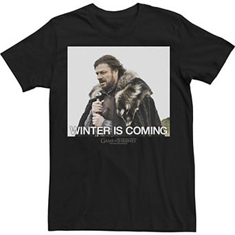 Men's Game Of Thrones Ned Stark Winter Is Coming Meme Tee