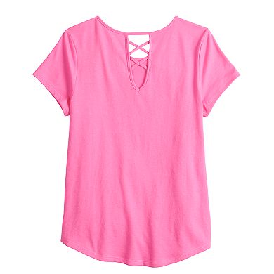 Girls 4-20 & Plus SO® Lace-Back Tee