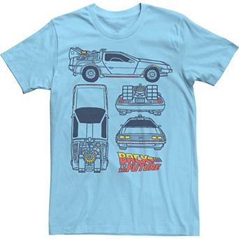 Men's Back To The Future DeLorean Blueprint Logo Tee