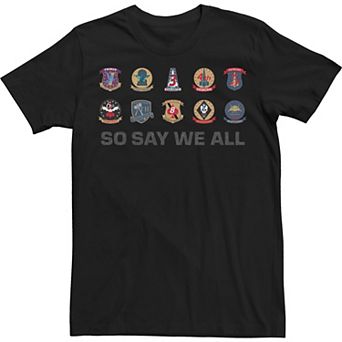 Men's Battlestar Galactica So Say We All Badges Tee