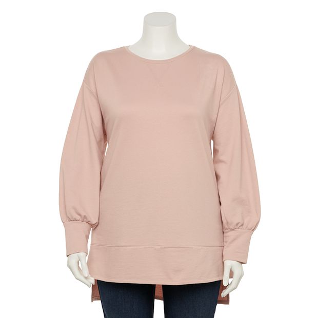 Plus Size EVRI High Low Tunic Sweatshirt