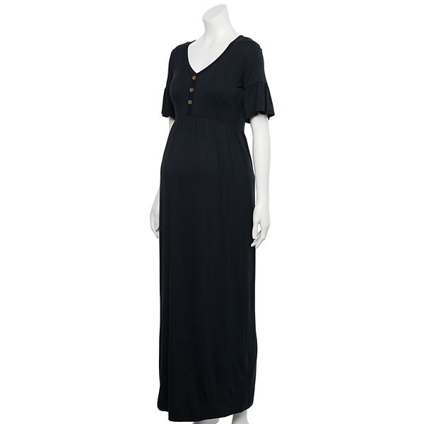 Maternity a:glow™ Ruffle-Sleeve Maxi Dress