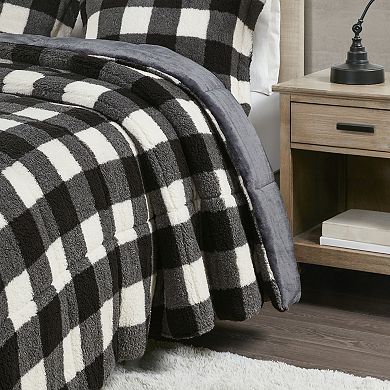 True North by Sleep Philosophy Brooks Print Sherpa Down-Alternative Comforter Set