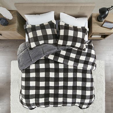 True North by Sleep Philosophy Brooks Print Sherpa Down-Alternative Comforter Set