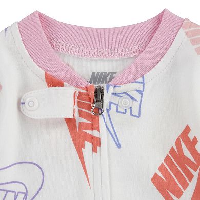 Baby Girl Nike Logo Zip Sleep & Play Coverall