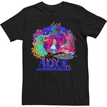 Disney's Alice In Wonderland Men's Neon Floral Tee
