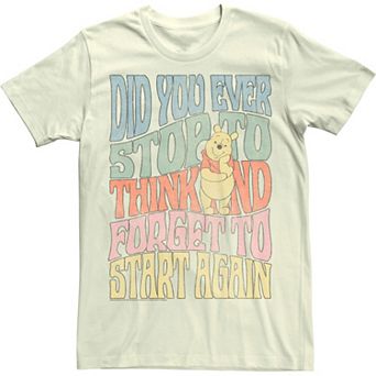Disney's Winnie The Pooh Men's Did You Ever Stop To Think Tee
