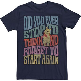 Disney's Winnie The Pooh Men's Did You Ever Stop To Think Tee
