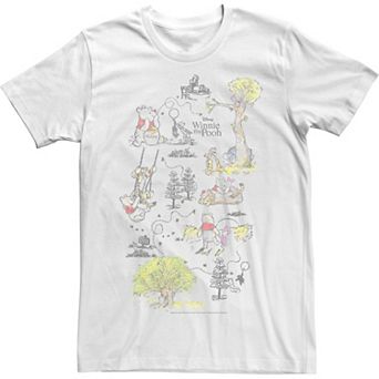 Men's Winnie The Pooh Winnie Map Group Shot Tee