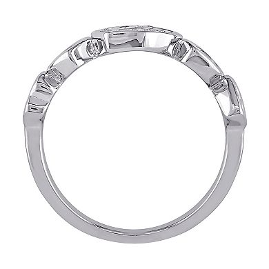 Stella Grace Sterling Silver Diamond Accent Heart Ring