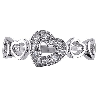 Stella Grace Sterling Silver Diamond Accent Heart Ring