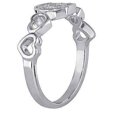 Stella Grace Sterling Silver Diamond Accent Heart Ring