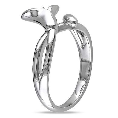Stella Grace Sterling Silver Diamond Accent Calla Lily Ring