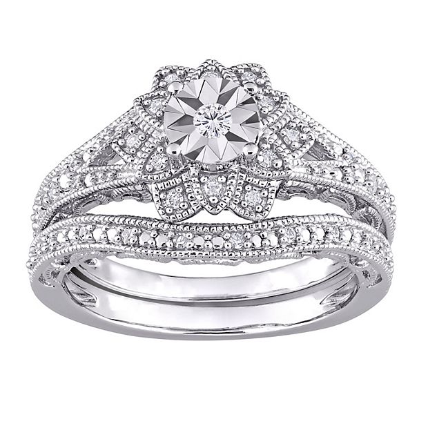 Kohl's sterling silver hot sale wedding sets