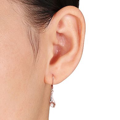 Stella Grace 18k Rose Gold Over Silver Diamond Accent Calla Lily Drop Earrings
