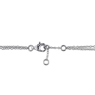 Stella Grace Sterling Silver Diamond Accent Heartbeat Bracelet