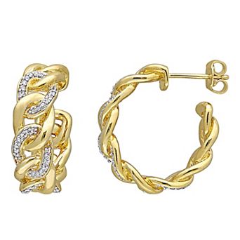 Stella Grace 18k Gold Over Silver 1/4 Carat T.W. Diamond Link Earrings