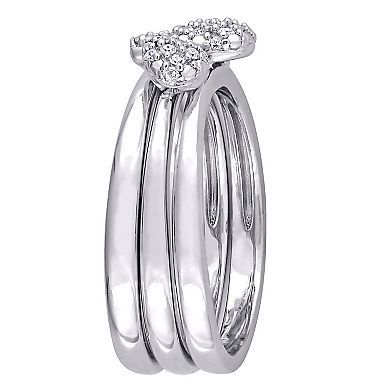 Stella Grace Sterling Silver 1/6 Carat T.W. Diamond Stackable Ring Set