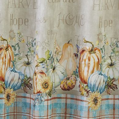 SKL Home Harvest Sentiments Shower Curtain and Hook Set