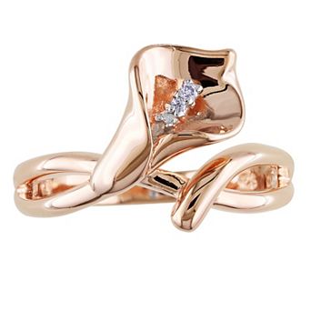 Stella Grace 18k Rose Gold Over Sterling Silver Diamond Accent Calla Lily Ring
