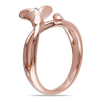 Stella Grace 18k Rose Gold Over Sterling Silver Diamond Accent Calla Lily Ring