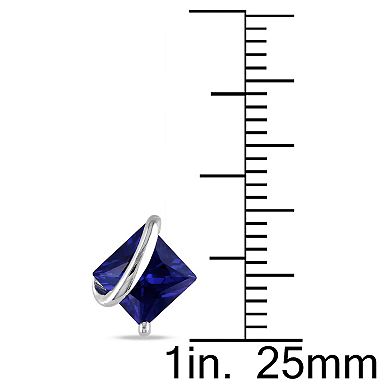 Stella Grace Sterling Silver Lab-Created Blue Sapphire Stud Earrings