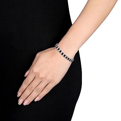 Stella Grace Sterling Silver Black Sapphire & Diamond Accent S-Link Bracelet