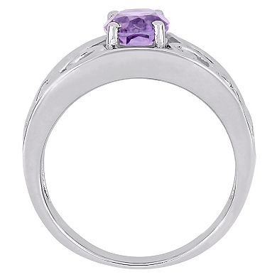 Stella Grace Sterling Silver Amethyst Filigree Ring