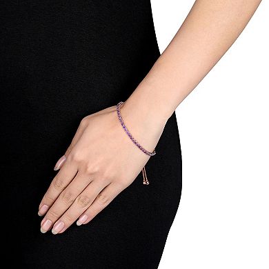 Stella Grace 18k Rose Gold Over Silver Amethyst Tassel Bolo Bracelet