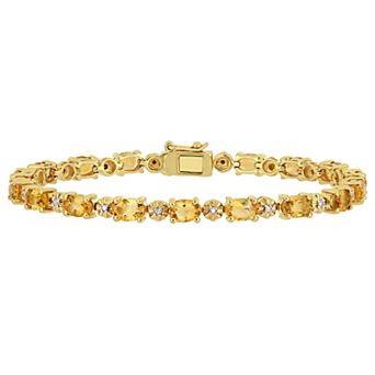 Stella Grace 18k Gold Over Silver Citrine & Diamond Accent Tennis Bracelet