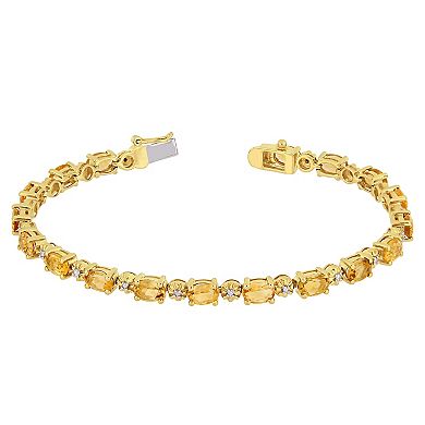 Stella Grace 18k Gold Over Silver Citrine & Diamond Accent Tennis Bracelet