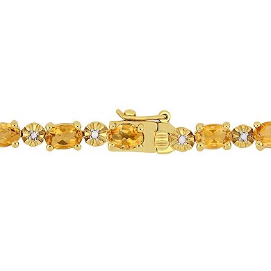 Stella Grace 18k Gold Over Silver Citrine & Diamond Accent Tennis Bracelet