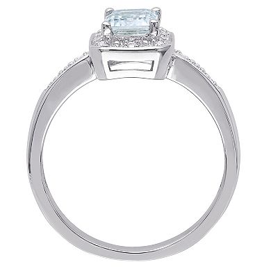 Stella Grace Sterling Silver Aquamarine & Diamond Accent Fashion Ring