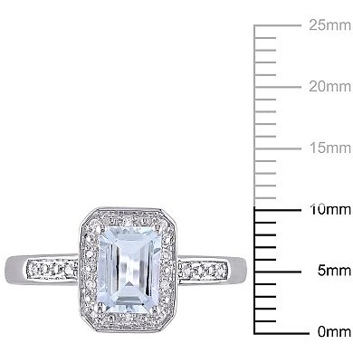 Stella Grace Sterling Silver Aquamarine & Diamond Accent Fashion Ring