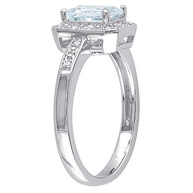 Stella Grace Sterling Silver Aquamarine & Diamond Accent Fashion Ring