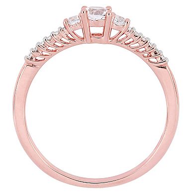Stella Grace 18k Rose Gold Over Silver Lab Created White Sapphire & Diamond Accent Promise Ring